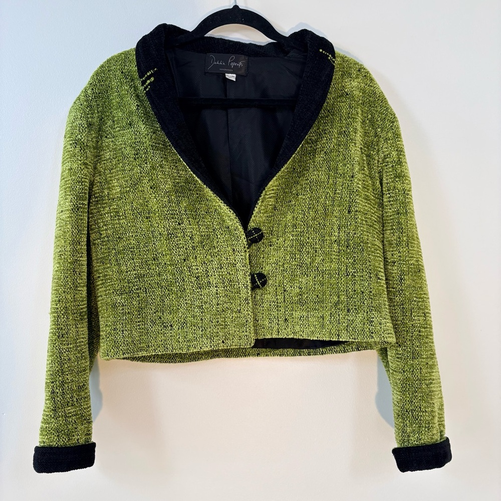 Dahlia Popovits Green Professional Artsy Tailored Blazer Jacket Women Size XL